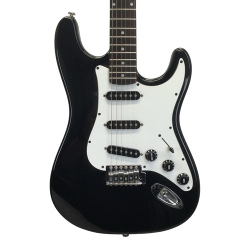 Vist Large View of Product Image Which is Used Silvertone S Type Electric Guitar Black 6-String