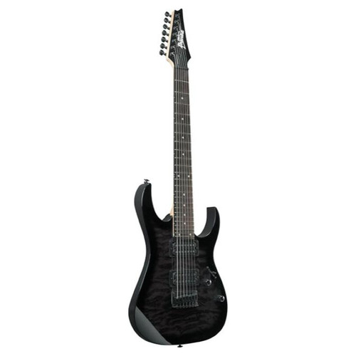 Vist Large View of Product Image Which is New Ibanez Gio GRG7221QA 7 String Electric Guitar - Transparent Black Sunburst