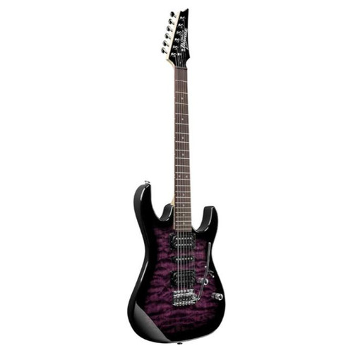 Vist Large View of Product Image Which is New Ibanez GiO GRX70QA Electric Guitar - Transparent Violet Sunburst