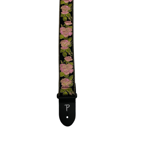 Vist Large View of Product Image Which is New PERRI'S LEATHER 2" JACQUARD - PINK METALLIC ROSE