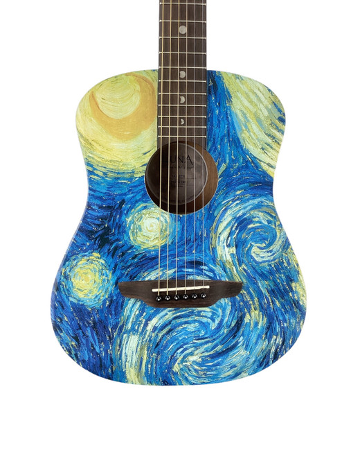 Vist Large View of Product Image Which is Used Luna Safari Starry Night Travel Acoustic Guitar w/BAG