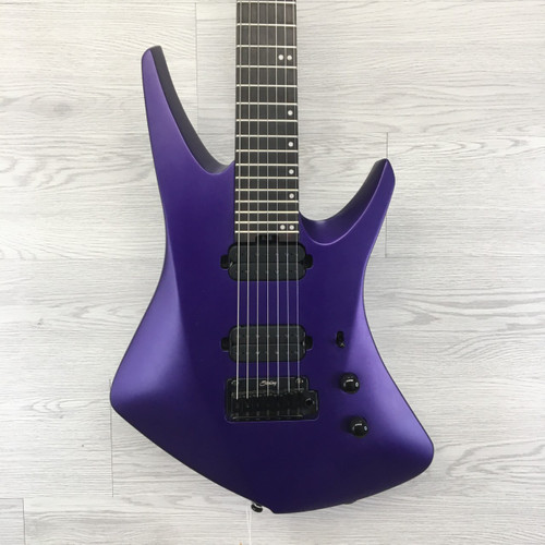Vist Large View of Product Image Which is Used Sterling by Ernie Ball KAIZEN 7 Pointy Electric Guitar Purple 6-String