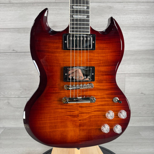Vist Large View of Product Image Which is Used Epiphone SG Modern Figured Electric Guitar - Mojave Burst - Gig Bag Included