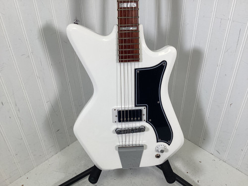 Vist Large View of Product Image Which is Used Eastwood AIRLINE JETSONS JR Offset Double Cutaway Electric Guitar White 6-String