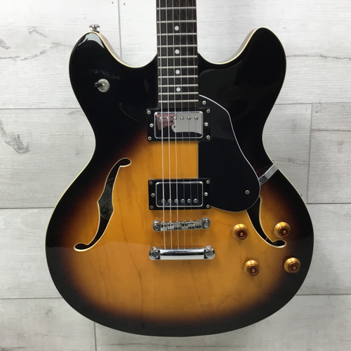 Vist Large View of Product Image Which is Used Washburn Oscar Schmidt Delta King OE-30 Semi-Hollowbody Electric Guitar Sunburst