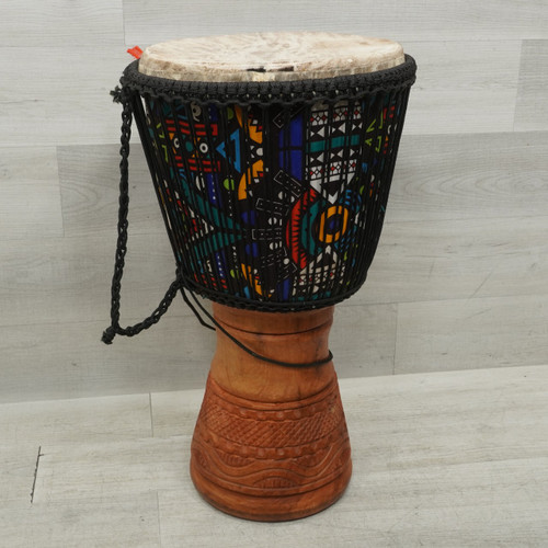 Vist Large View of Product Image Which is Used Djembe 12" Hand Carved Djembe