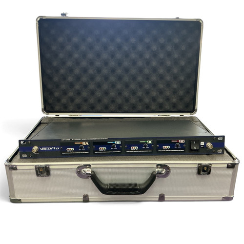 Vist Large View of Product Image Which is Used Vocopro UHF-5800 4 CHANNEL WIRELESS MIC W/4 MICS Wireless Microphone