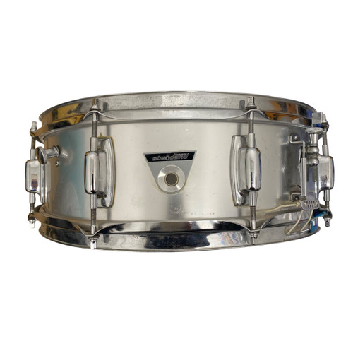 Vist Large View of Product Image Which is Used Ludwig STANDARD ALUMINUM SNARE AS IS Vintage Metal Snare Drum 14"