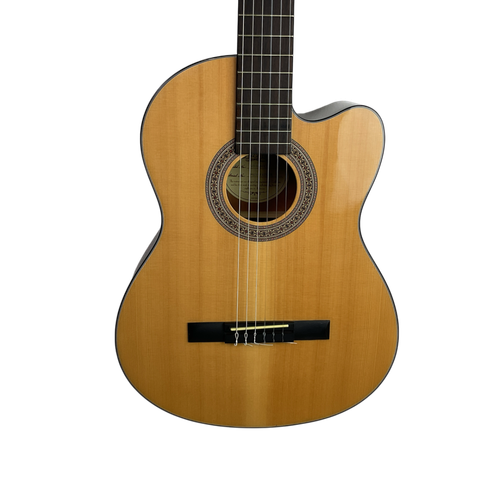 Vist Large View of Product Image Which is Used Lucero LC-100CE Laminate Top Acoustic Guitar Natural