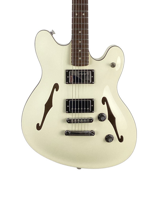 Vist Large View of Product Image Which is Used Squier Starcaster Deluxe Affinity Semi-Hollow Electric Guitar 
