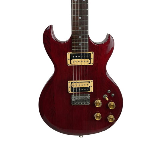Vist Large View of Product Image Which is Used Aria PRO II CS-350 Double Cut Electric Guitar Red 6-String