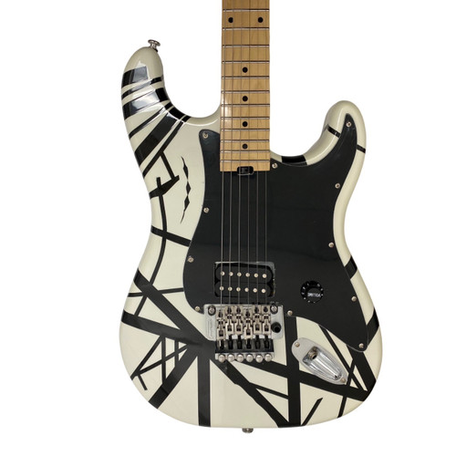 Vist Large View of Product Image Which is Used MIC EVH STRIPES COPY/REPLICA S Type Electric Guitar White 6-String