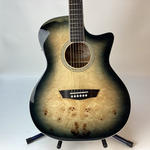 Vist Large View of Product Image Which is Used Washburn DEEP FOREST BURL Laminate Top Acoustic Guitar Black