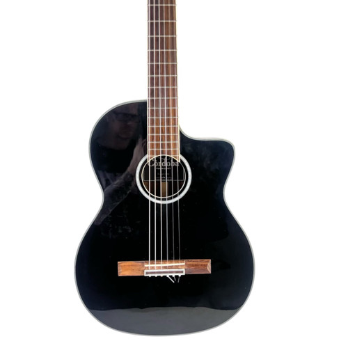 Vist Large View of Product Image Which is Used Cordoba Fusion 5 Jet Nylon String Acoustic-Electric Classical Guitar Black