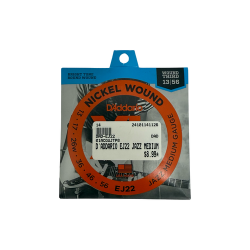 Vist Large View of Product Image Which is New D'ADDARIO EJ22 JAZZ MEDIUM (13-56)