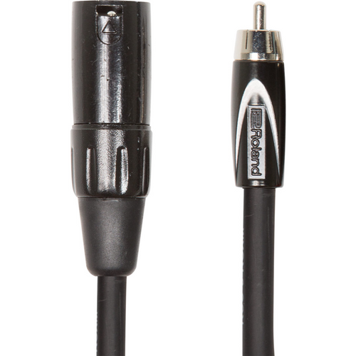Vist Large View of Product Image Which is New Roland RCC-5-RCXM Black Series Interconnect Cable XLRm to RCA 10ft