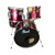 Used Pearl 5 PC SET W/HDW Drum Kit Red 22" Kick Drum 41136-S000151079 View 1