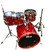 Used Pacific 5 PC KIT W/HRDW Drum Shells and Hardware Red 20" Kick Drum 40083-S000152500 View 1