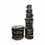 Used Pearl DECADE MAPLE 7-PC BLACK SATIN MARBLE Drum Shells and Hardware Black 41126-S000093796 View 1