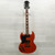 Used Left Handed Double Cut Electric Guitar Orange 40015-S000349932 View 4