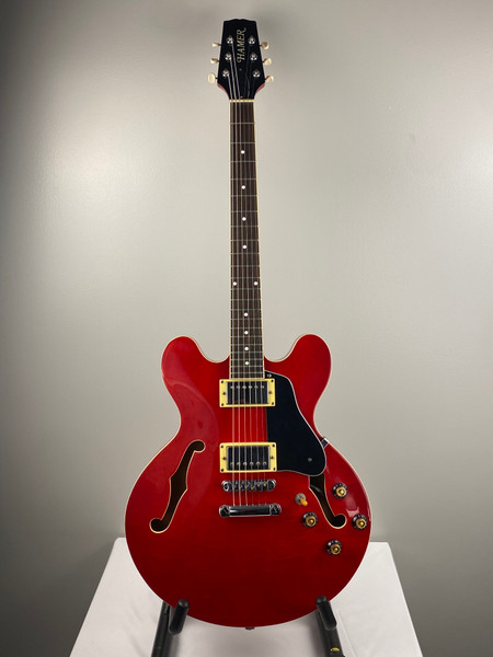 Used Vantage 635V W/HSC Vintage Semi-Hollow Electric Guitar Black