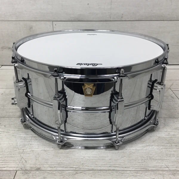Used Ludwig LM402 SUPRAPHONIC 6.5X14 KEYSTONE Metal Snare Drum 14