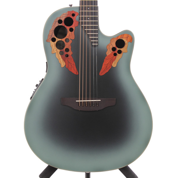 Used Ovation 3862 PINNACLE Solid Top Acoustic Guitar Blue