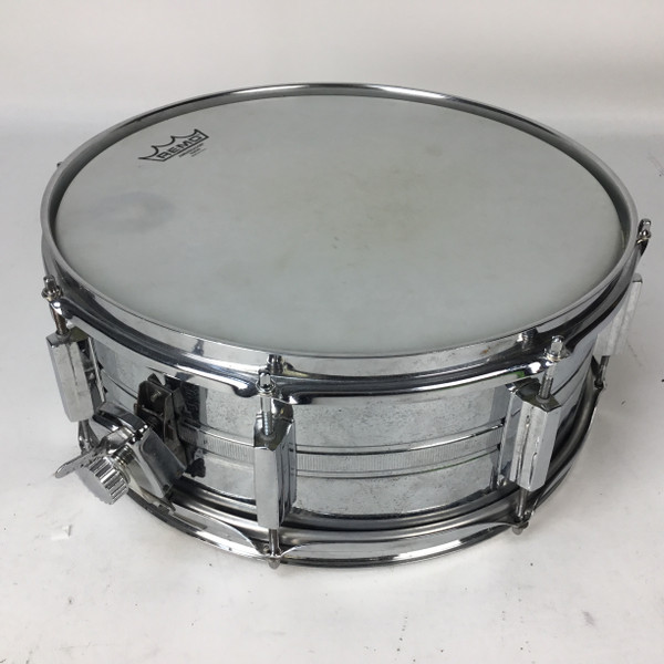 Used Pearl MIRROR CHROME STEEL SHELL SNARE Metal Snare Drum 14