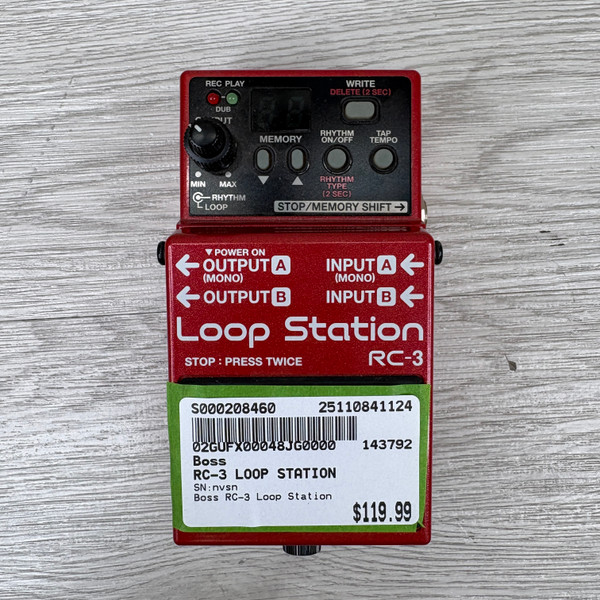 Used Boss RC-3 LOOP STATION Looper Pedal