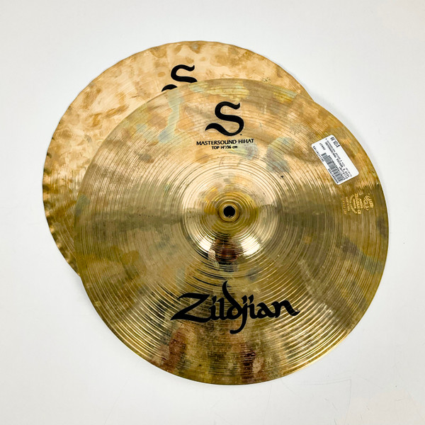 Used Zildjian PITCH BLACK 15IN MASTERSOUND HI HATS Hi Hat Cymbals 15
