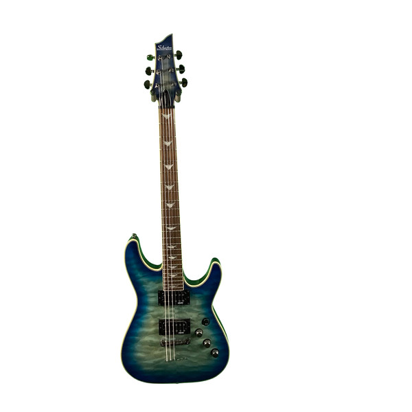 Used Schecter DIAMOND OMEN EXTREME Electric Guitar Blue 6-String
