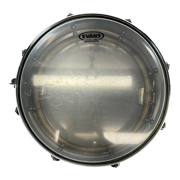 Used Pearl MIRROR CHROME STEEL SHELL SNARE Metal Snare Drum 14