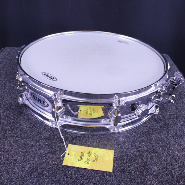Used Pearl MIRROR CHROME STEEL SHELL SNARE Metal Snare Drum 14