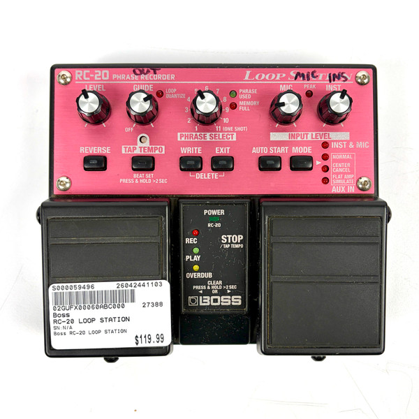 Used Boss RC-20XL PHRASE RECORDER Looper Pedal