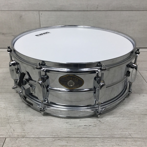 Used Pearl MIRROR CHROME STEEL SHELL SNARE Metal Snare Drum 14