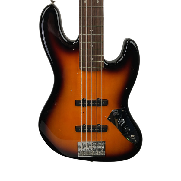 Used Squier AFFINITY FRETLESS JAZZ BASS J Type Bass Guitar Black 4