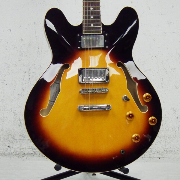 Used Vantage 655 Semi-Hollow Electric Guitar Amber 6-String
