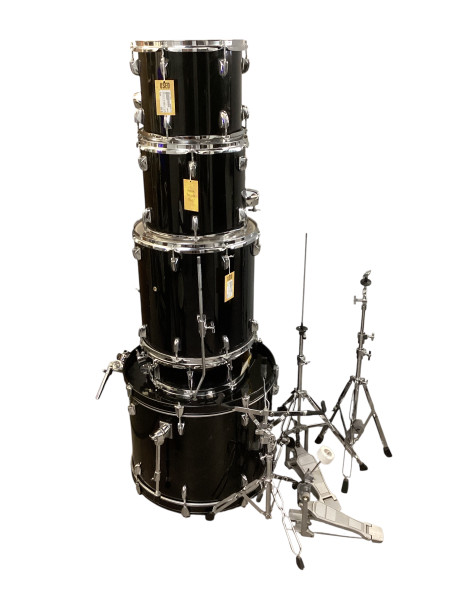 Used Pearl Rhythm Traveler Drum Shells And Hardware Black
