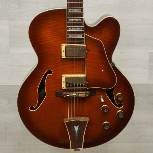 Used Vantage 655 Semi-Hollow Electric Guitar Amber 6-String