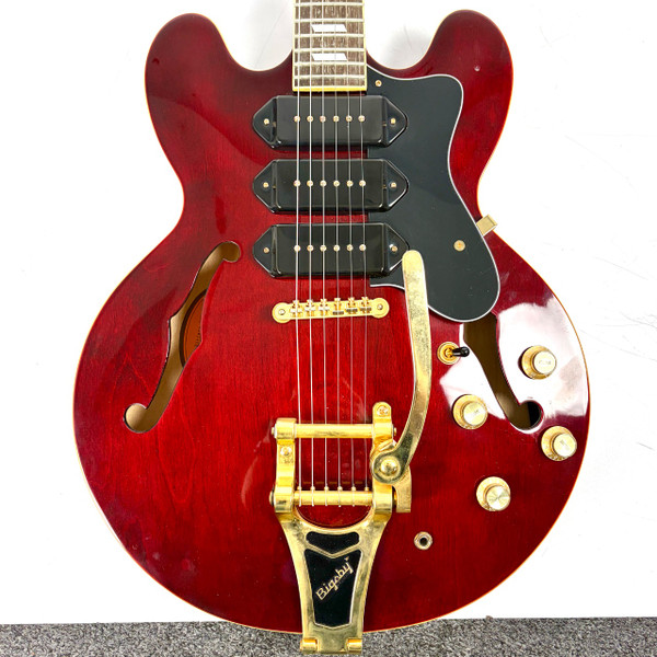 Used Samick SAT 650 Semi-Hollow Electric Guitar Cherry Sunburst 6