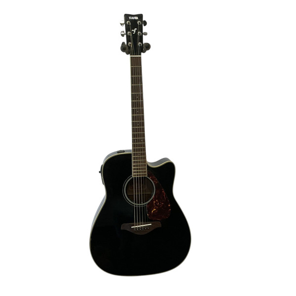Used Yamaha FGX-412C BL Laminate Top Acoustic Guitar Black