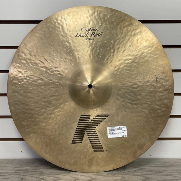 Used Zildjian 20IN K CUSTOM DARK RIDE Ride Cymbal 20