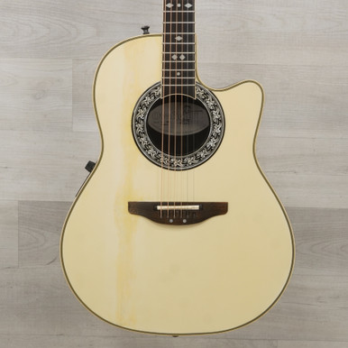 Used Ovation 1867 LEGEND Vintage Solid Top Acoustic Guitar White