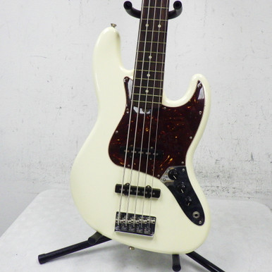 Used Fender AMERICAN DELUXE JAZZ V BASS J Type Bass Guitar White 5