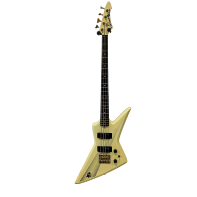Used Aria Pro II ZZB DELUXE Modern Metal Bass Guitar White 4-String