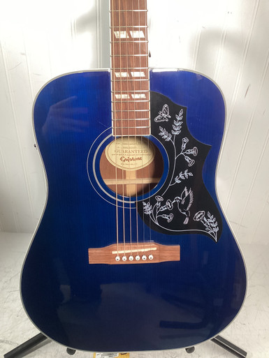 Used Epiphone HUMMINGBIRD PRO Laminate Top Acoustic Guitar Blue