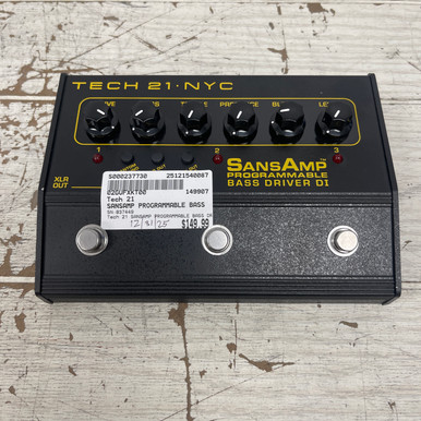 Used Tech 21 SANSAMP PROGRAMMABLE BASS DRIVER DI Bass Pre-Amp Pedal