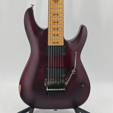 Used Schecter JEFF LOOMIS 7 JL7FR Super S Electric Guitar Red 7-String