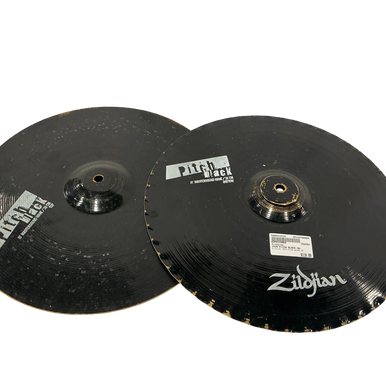 Used Zildjian 15IN PITCH BLACK HH Hi Hat Cymbals 15