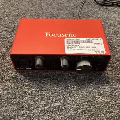 Used Focusrite SCARLETT SOLO 3RD GEN Computer Interface 2 A/D